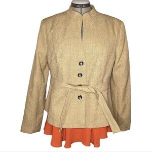 Women's lsabella Tan Tie Blazer, Size 16